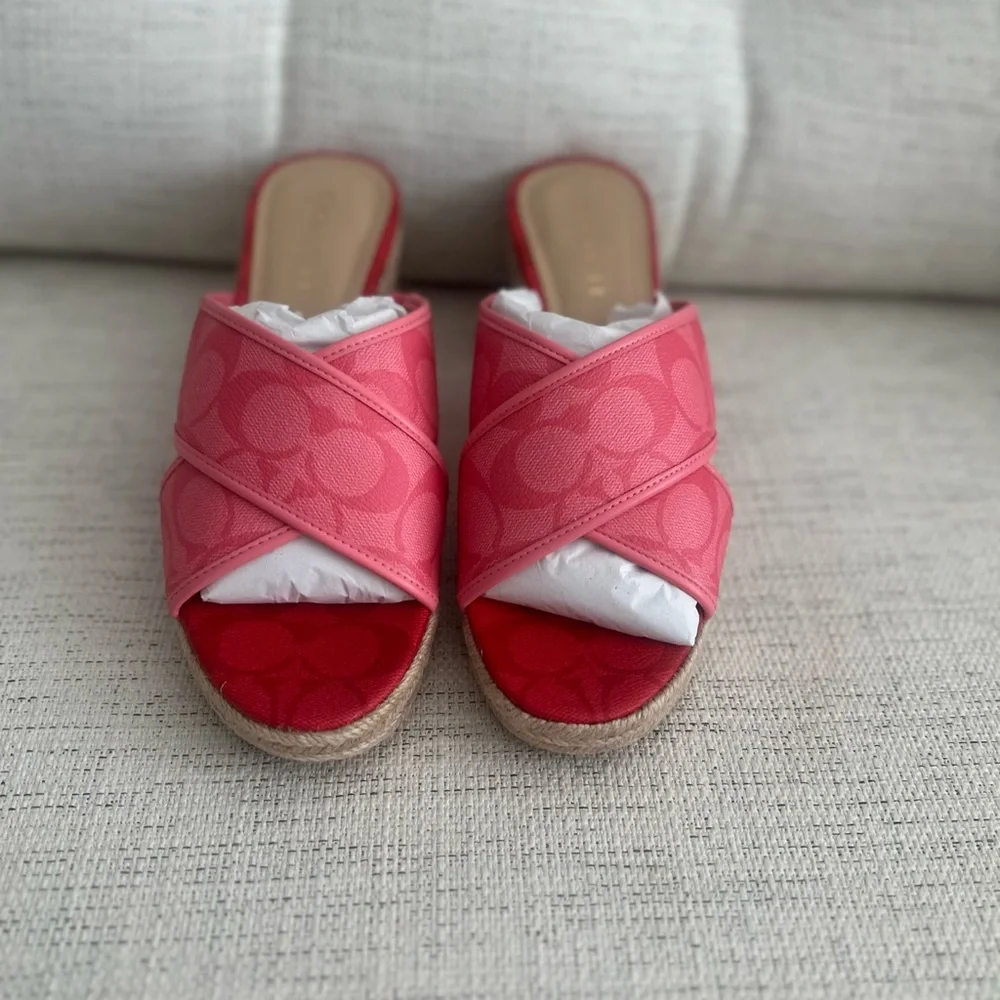 Coach Sloan Espadrille Pink Lemonade/Pop Red size 9M